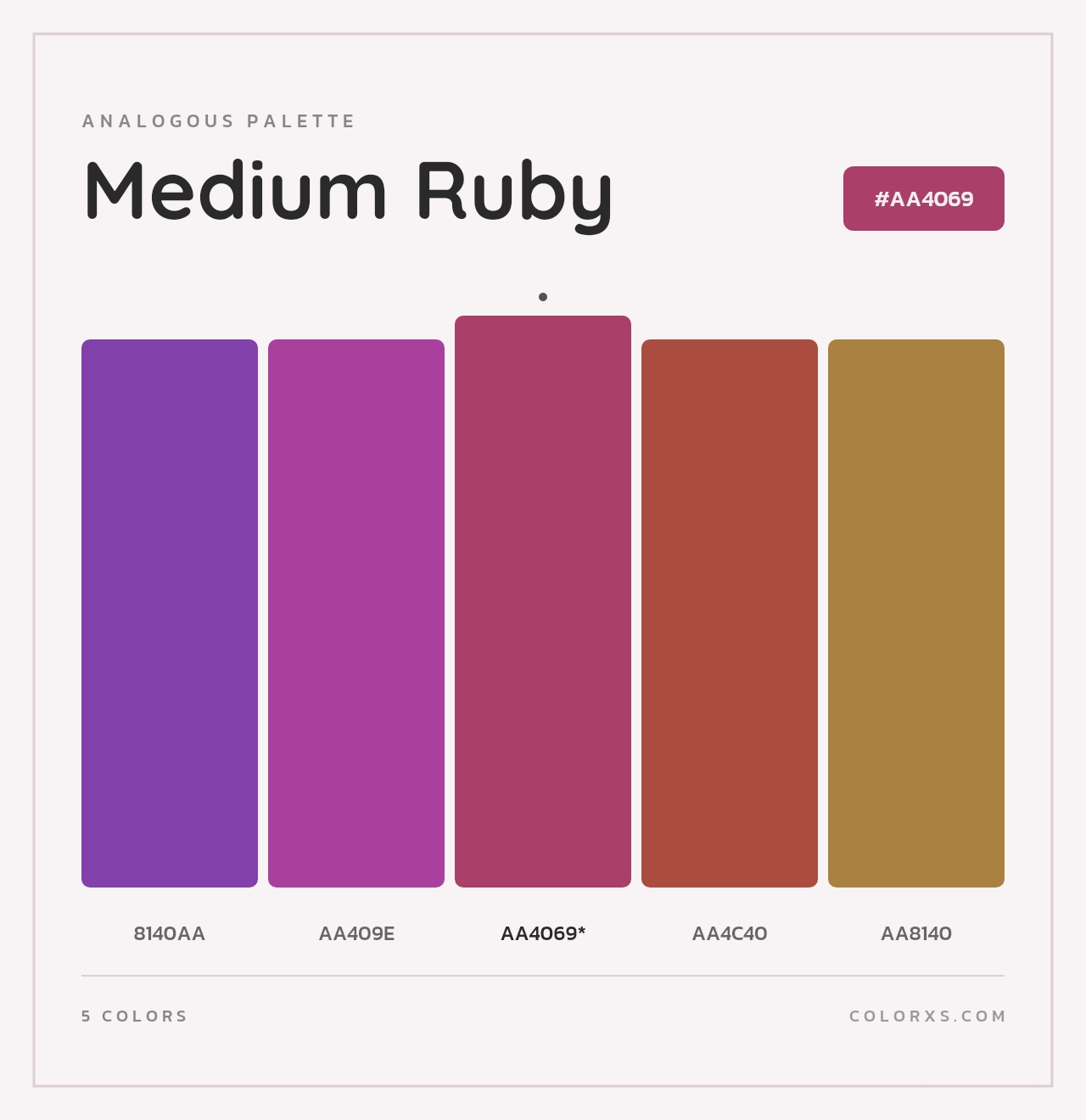 Medium Ruby - Analogous Color Palette