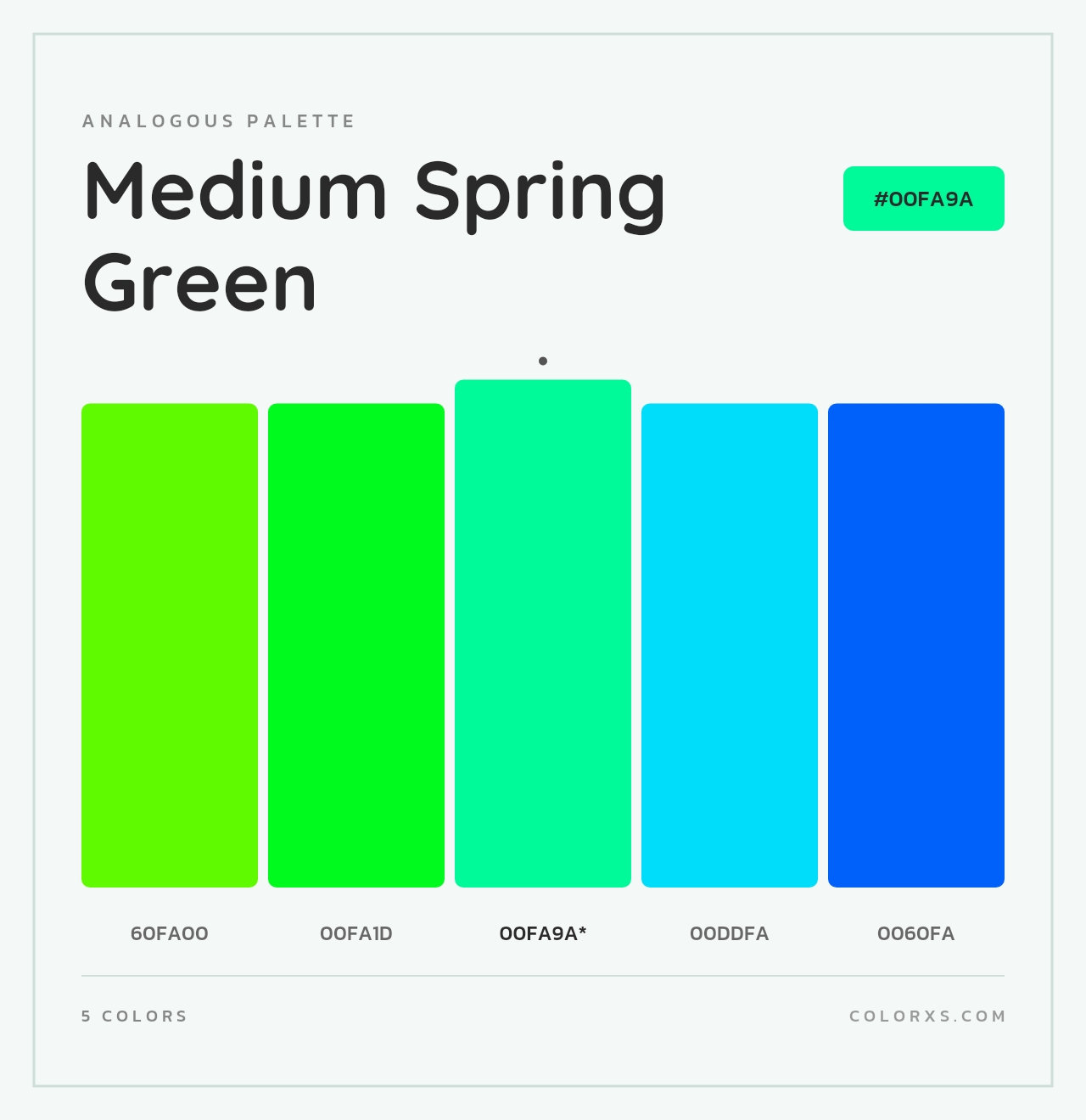 Medium Spring Green - Analogous Color Palette