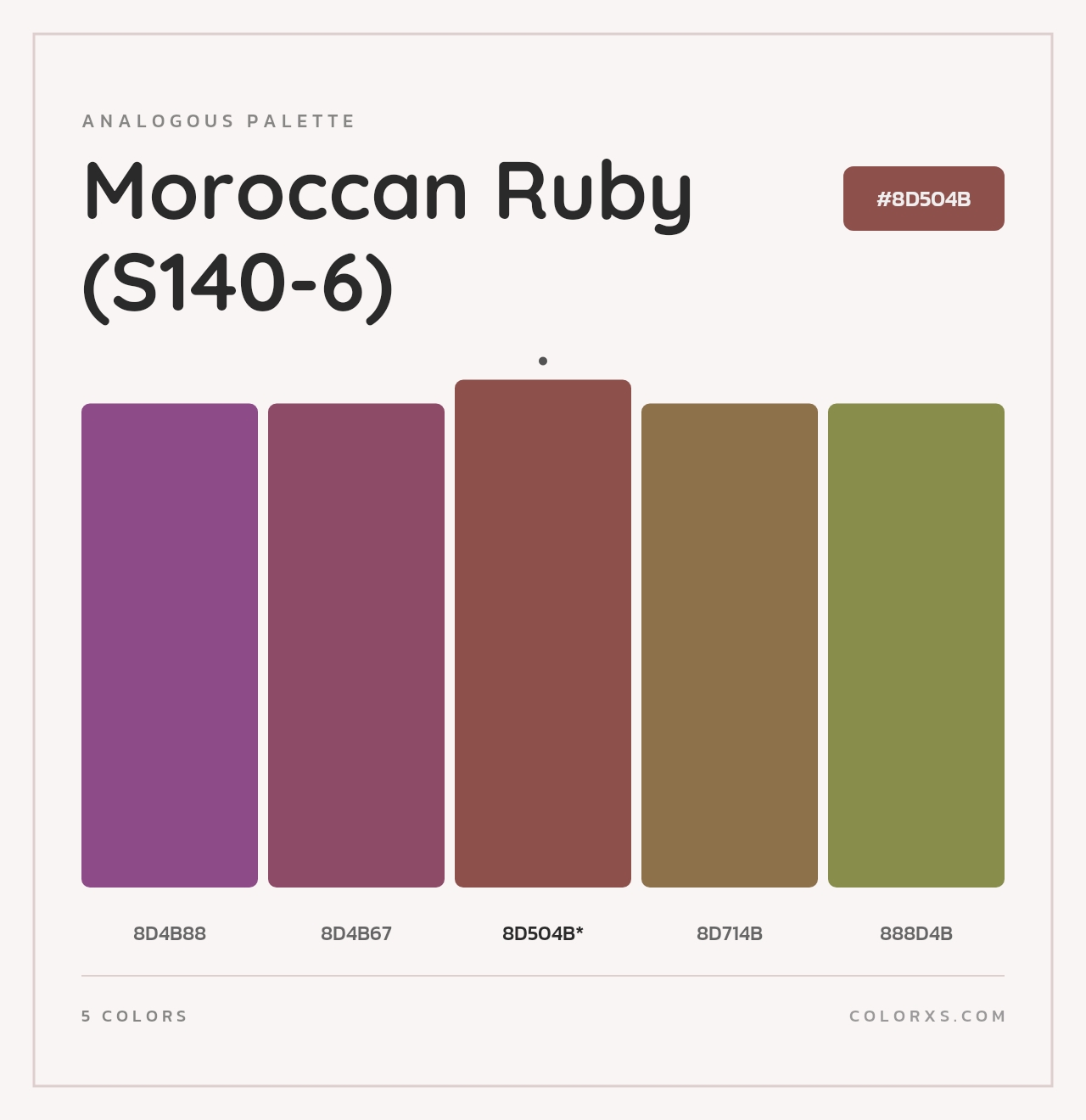 Moroccan Ruby (S140-6) - Analogous Color Palette