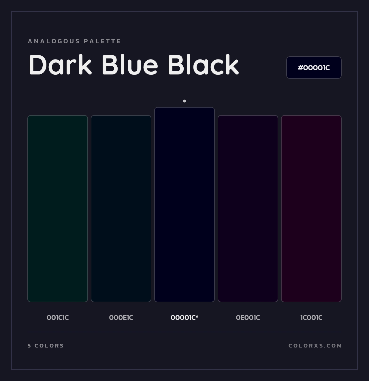 Dark Blue Black - Analogous Color Palette