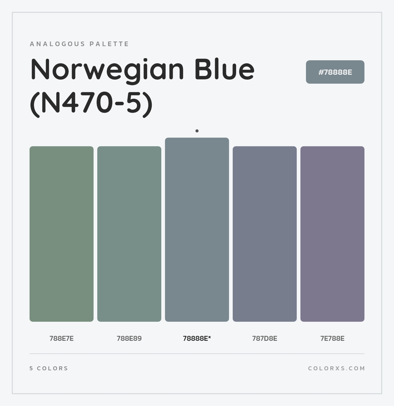 Norwegian Blue (N470-5) - Analogous Color Palette