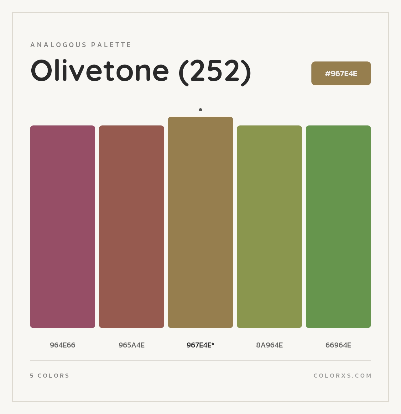Olivetone (252) - Analogous Color Palette
