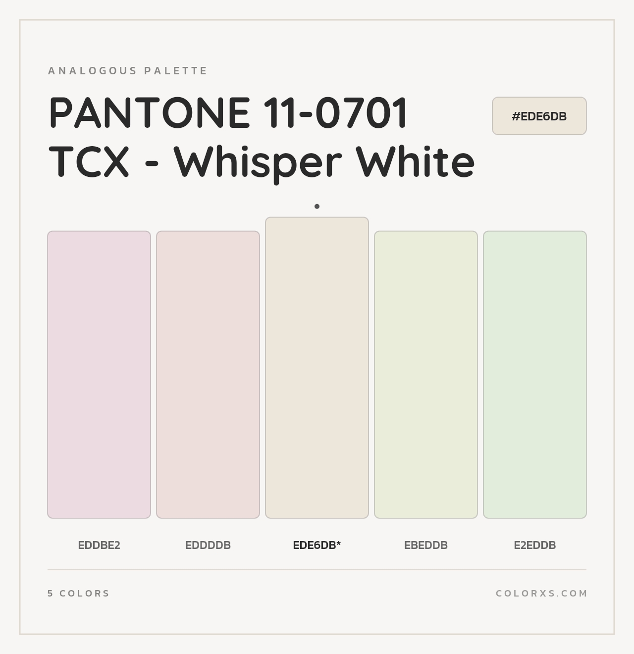 PANTONE 11-0701 TCX - Whisper White - Analogous Color Palette