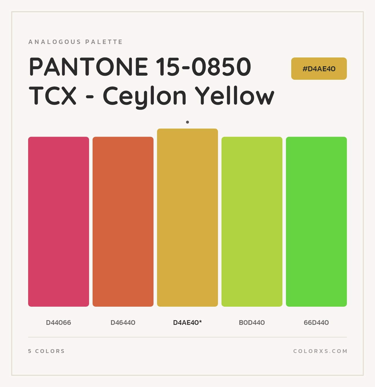 PANTONE 15-0850 TCX - Ceylon Yellow - Analogous Color Palette