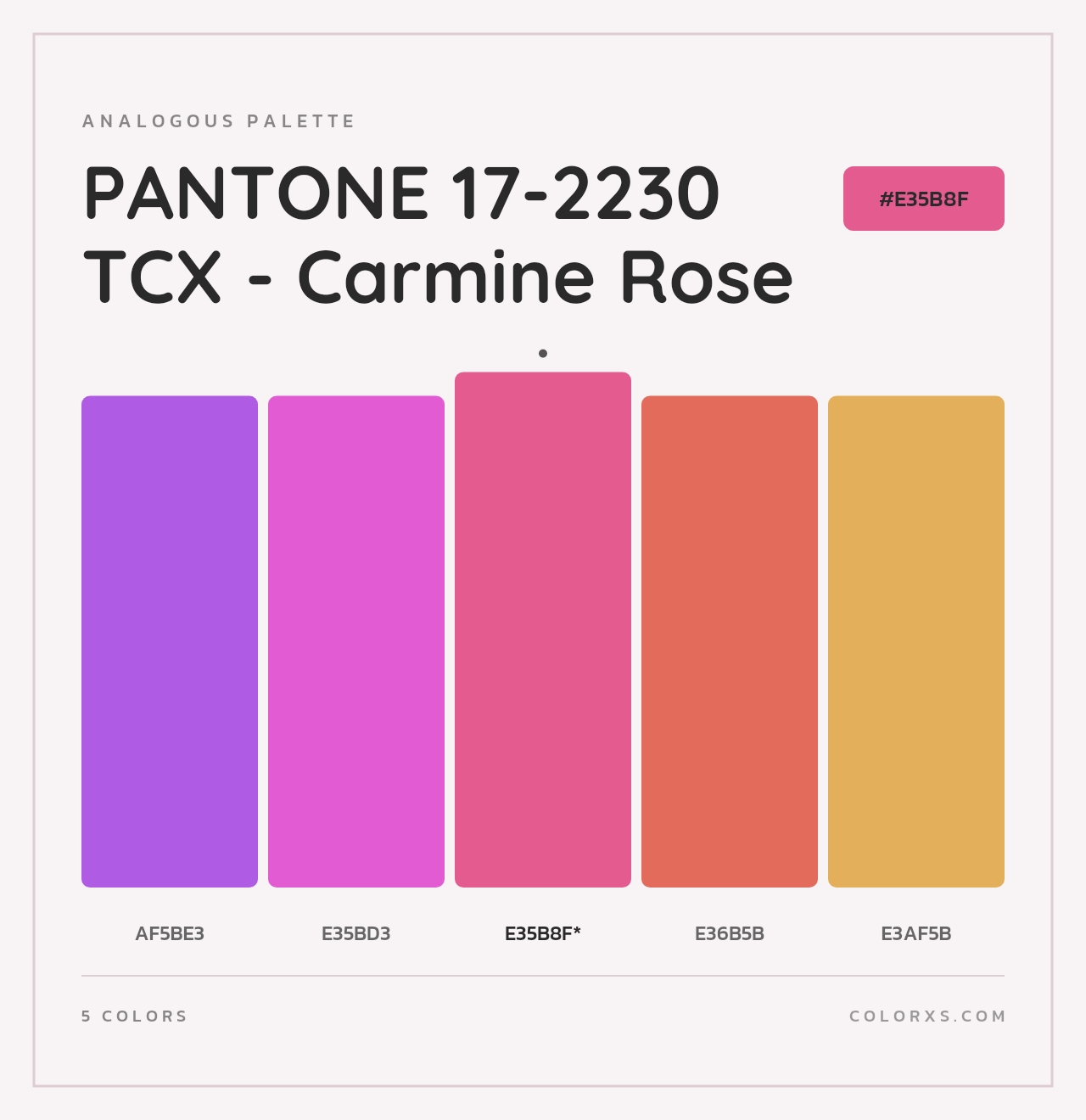 PANTONE 17-2230 TCX - Carmine Rose - Analogous Color Palette