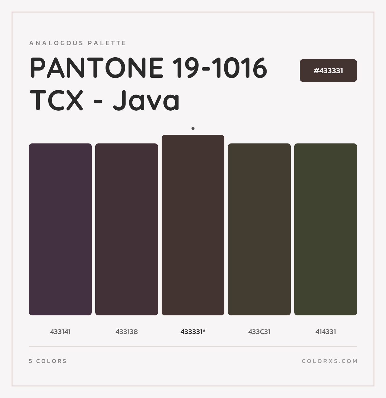 PANTONE 19-1016 TCX - Java - Analogous Color Palette