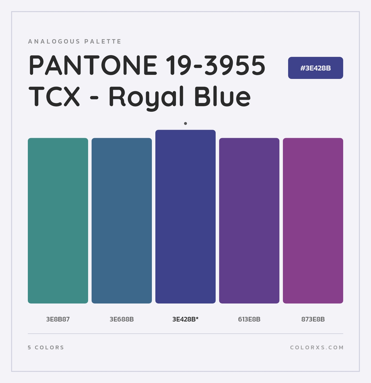 PANTONE 19-3955 TCX - Royal Blue - Analogous Color Palette