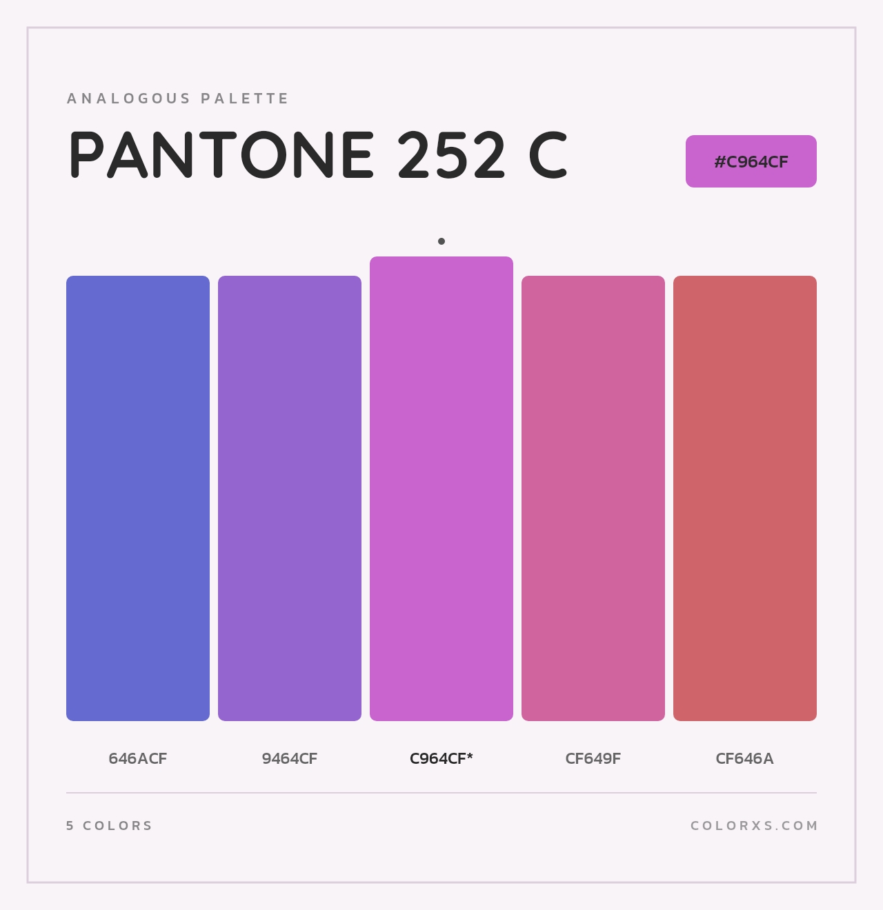 PANTONE 252 C - Analogous Color Palette