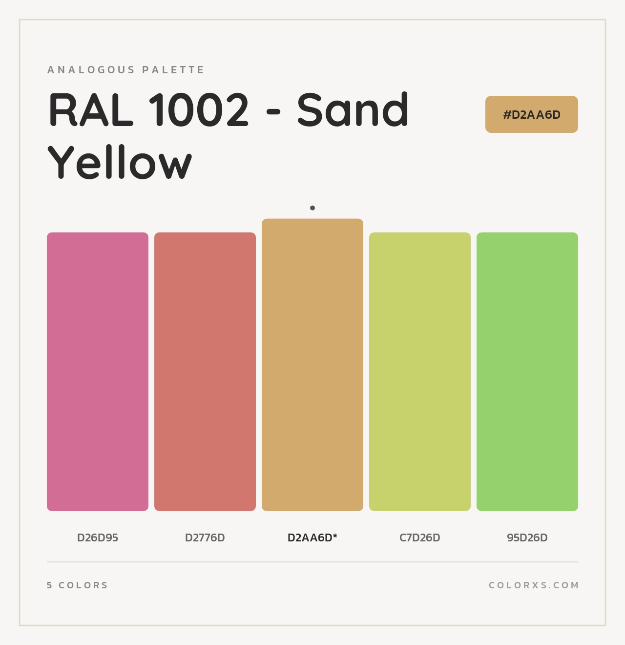 RAL 1002 - Sand Yellow - Analogous Color Palette