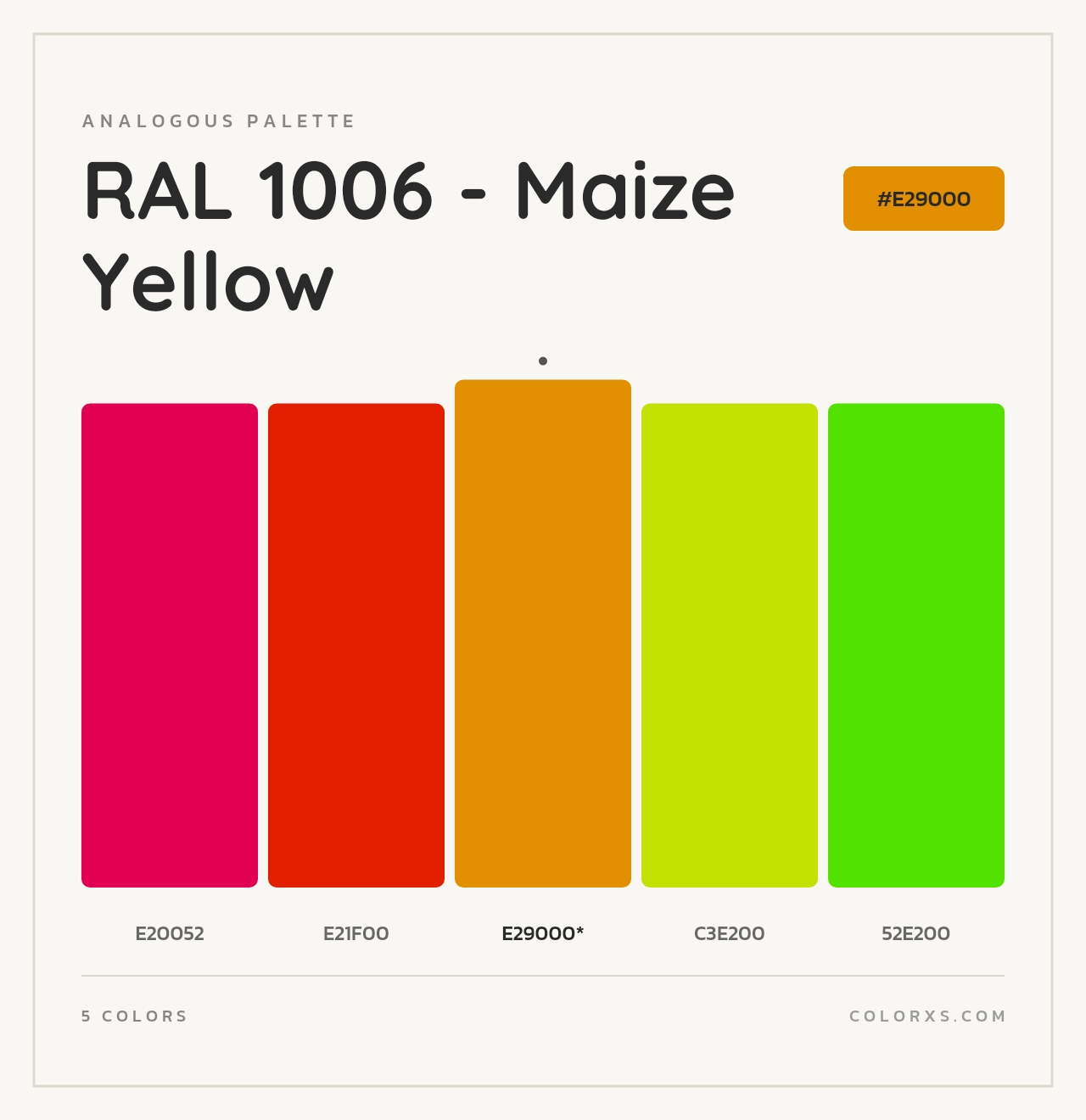 RAL 1006 - Maize Yellow - Analogous Color Palette