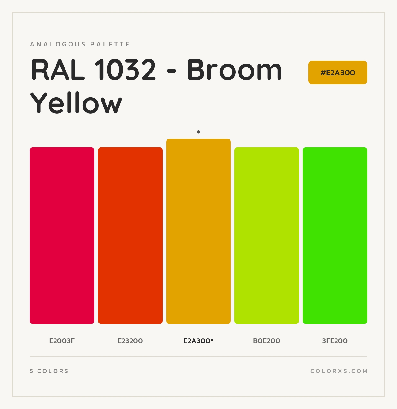 RAL 1032 - Broom Yellow - Analogous Color Palette