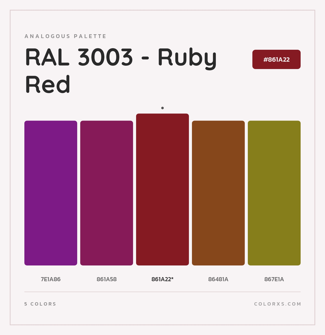 RAL 3003 - Ruby Red - Analogous Color Palette