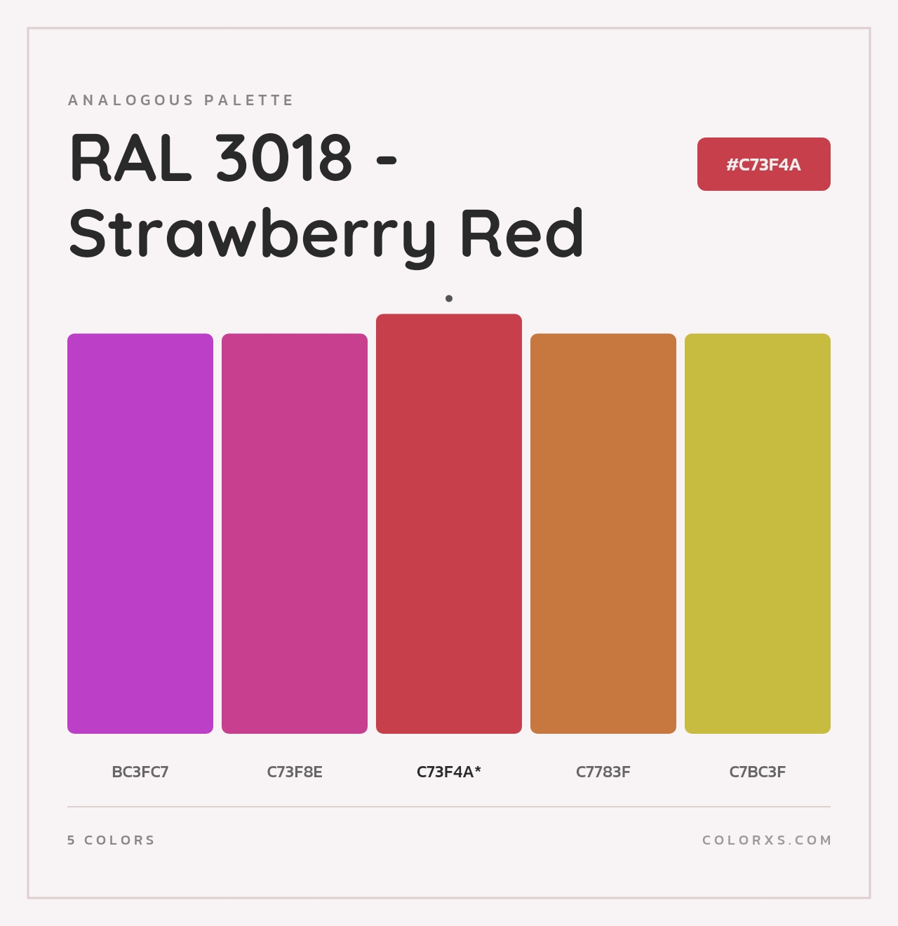 RAL 3018 - Strawberry Red - Analogous Color Palette