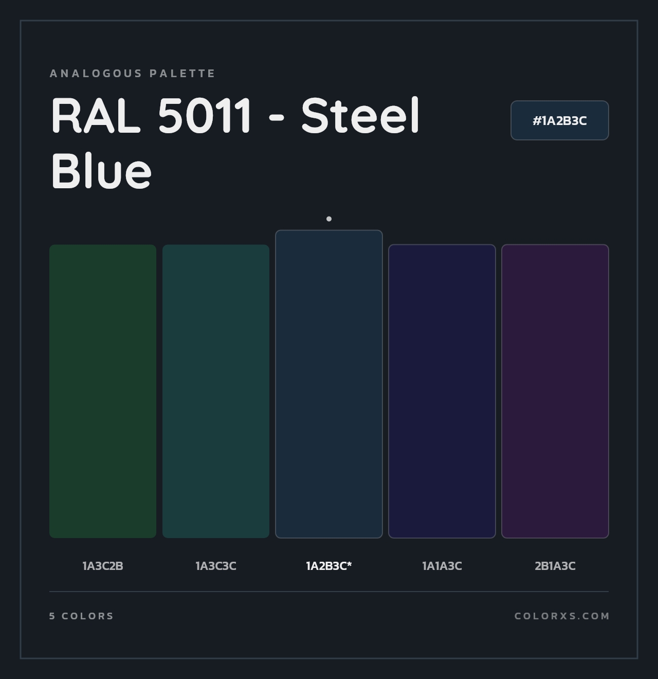 RAL 5011 - Steel Blue - Analogous Color Palette