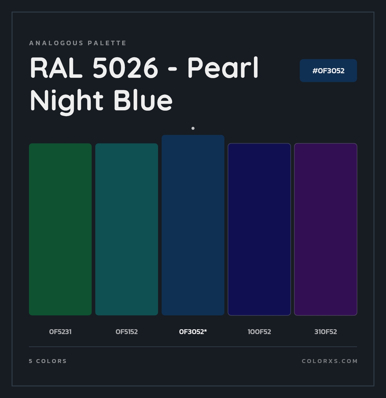 RAL 5026 - Pearl Night Blue - Analogous Color Palette