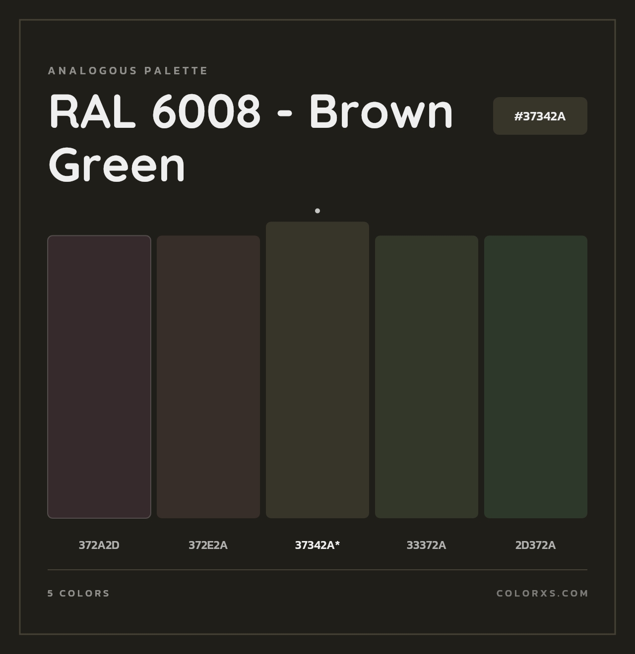 RAL 6008 - Brown Green - Analogous Color Palette