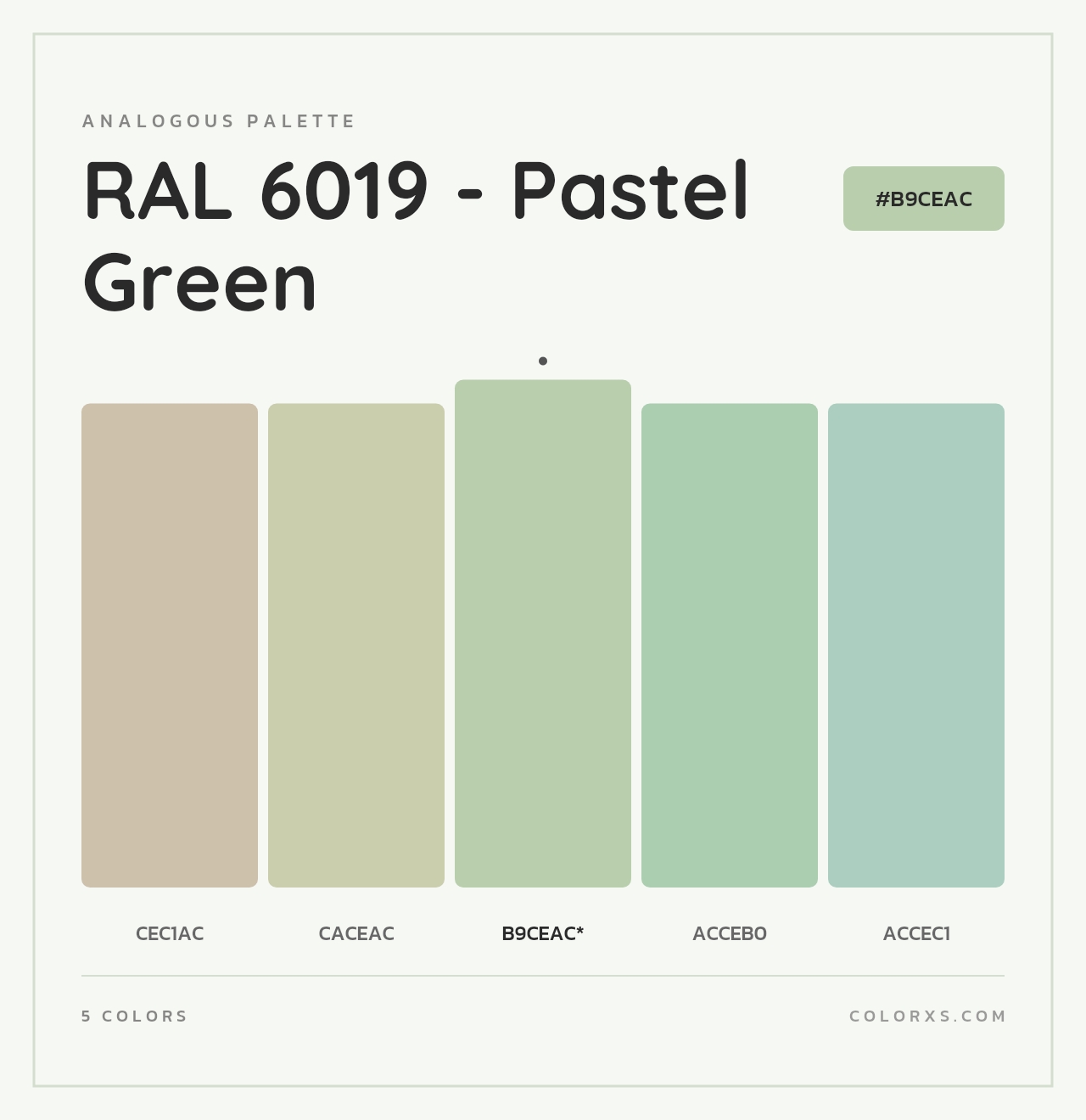 RAL 6019 - Pastel Green - Analogous Color Palette