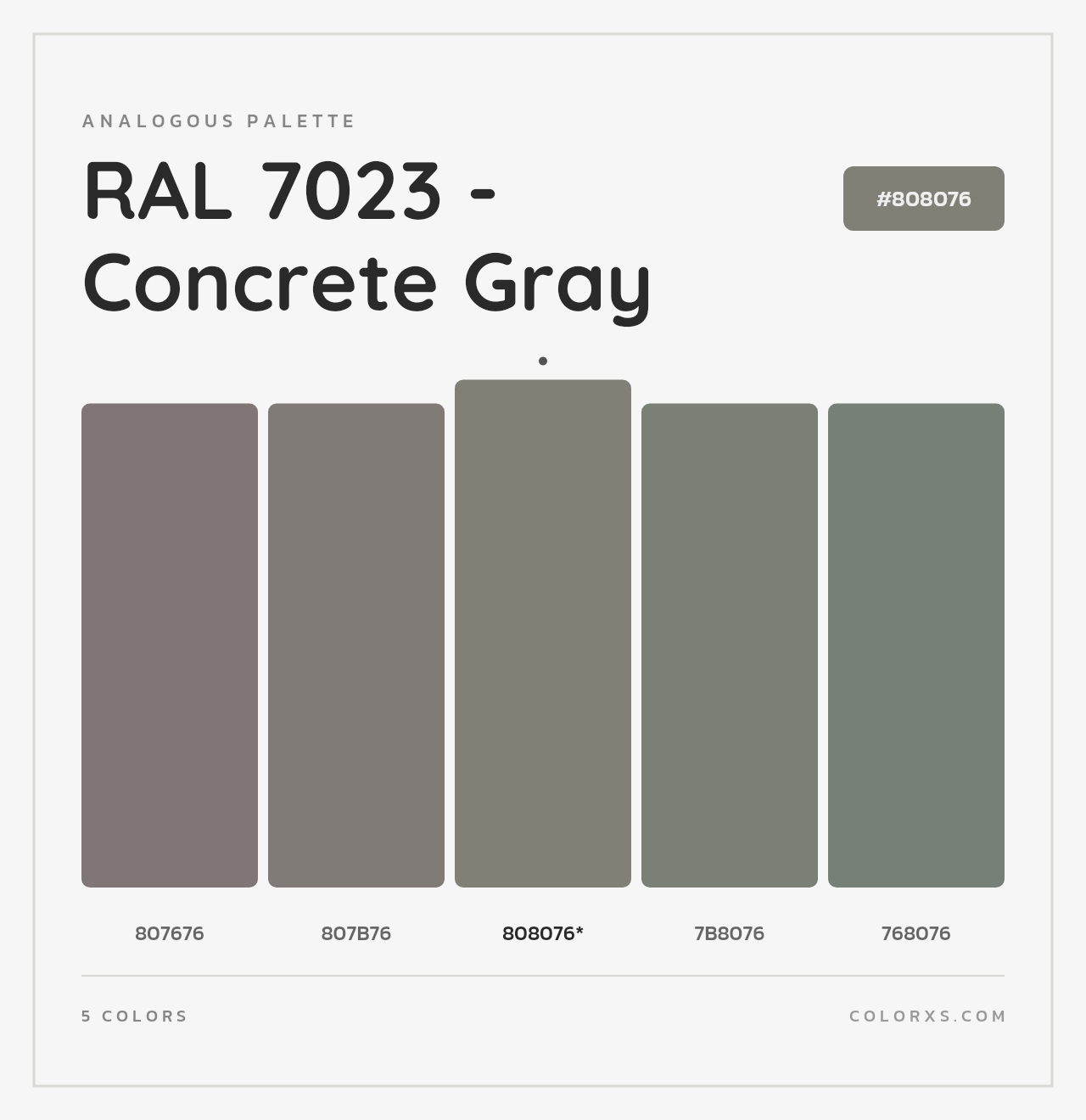 RAL 7023 - Concrete Gray - Analogous Color Palette