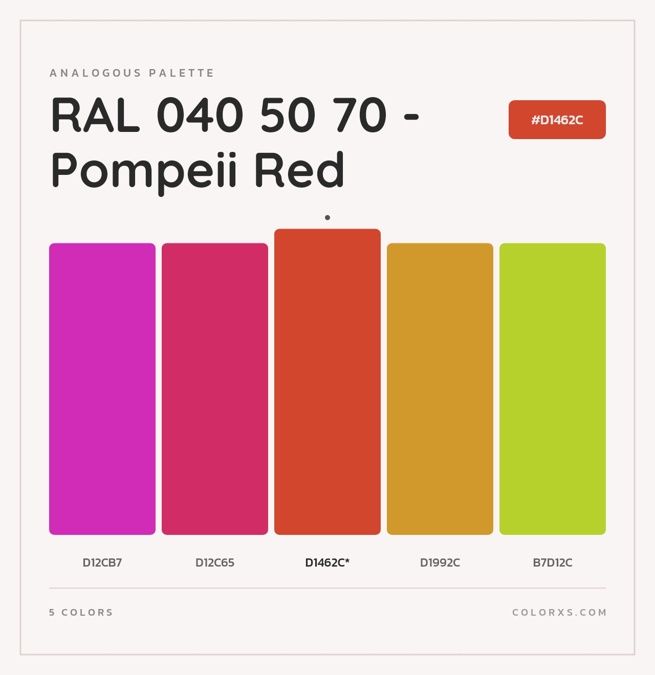 RAL 040 50 70 - Pompeii Red - Analogous Color Palette
