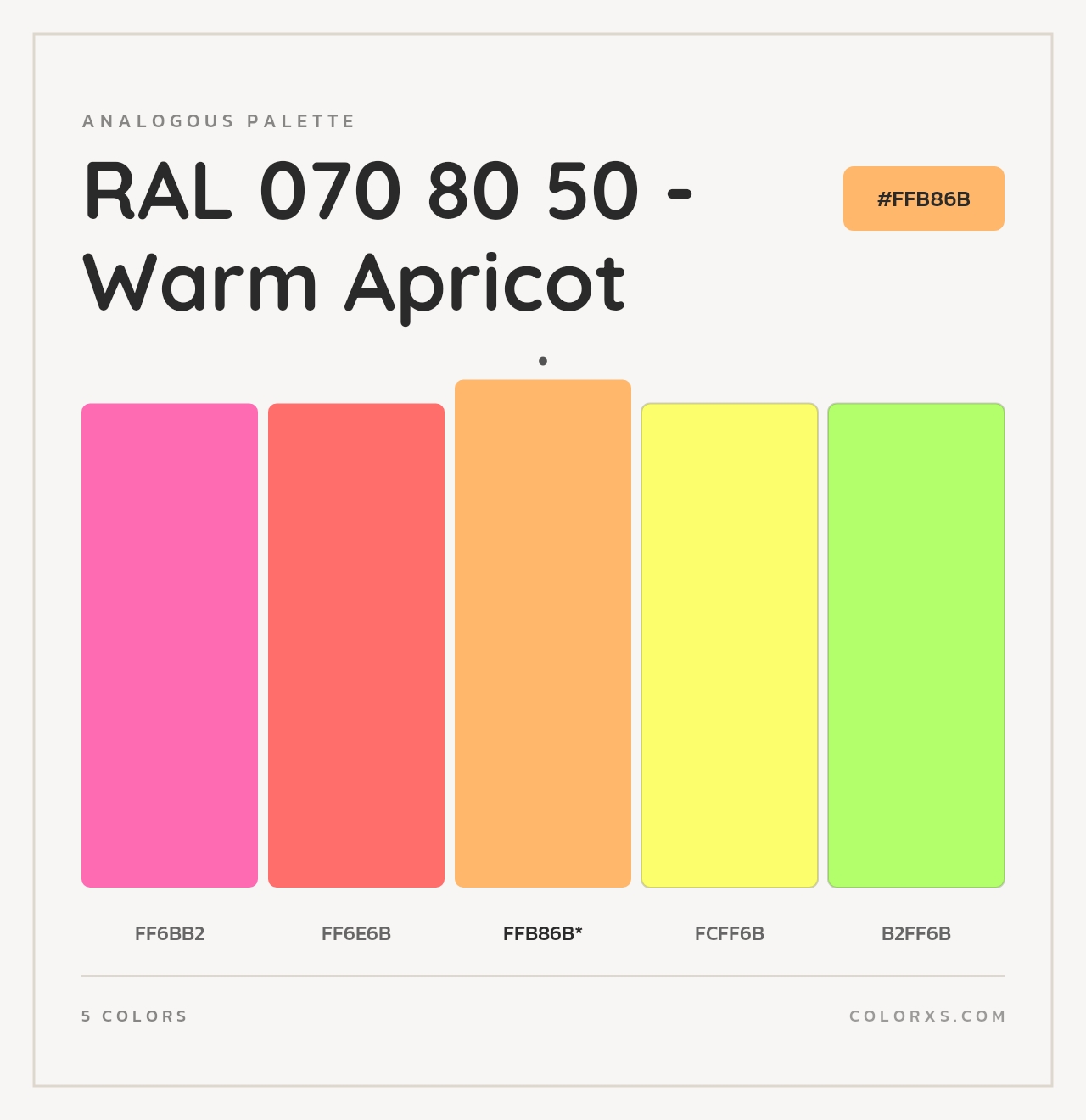 RAL 070 80 50 - Warm Apricot - Analogous Color Palette