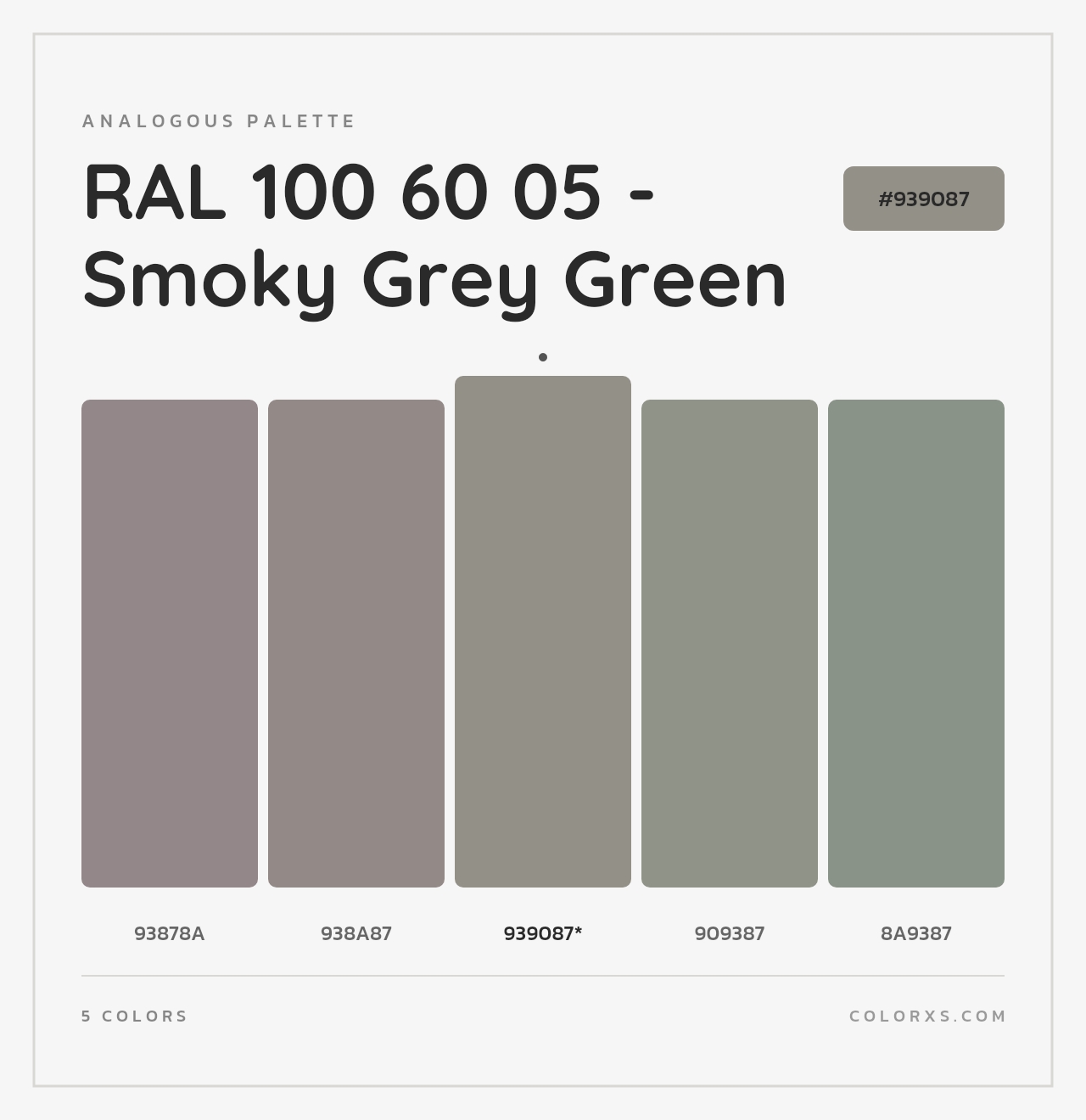 RAL 100 60 05 - Smoky Grey Green - Analogous Color Palette