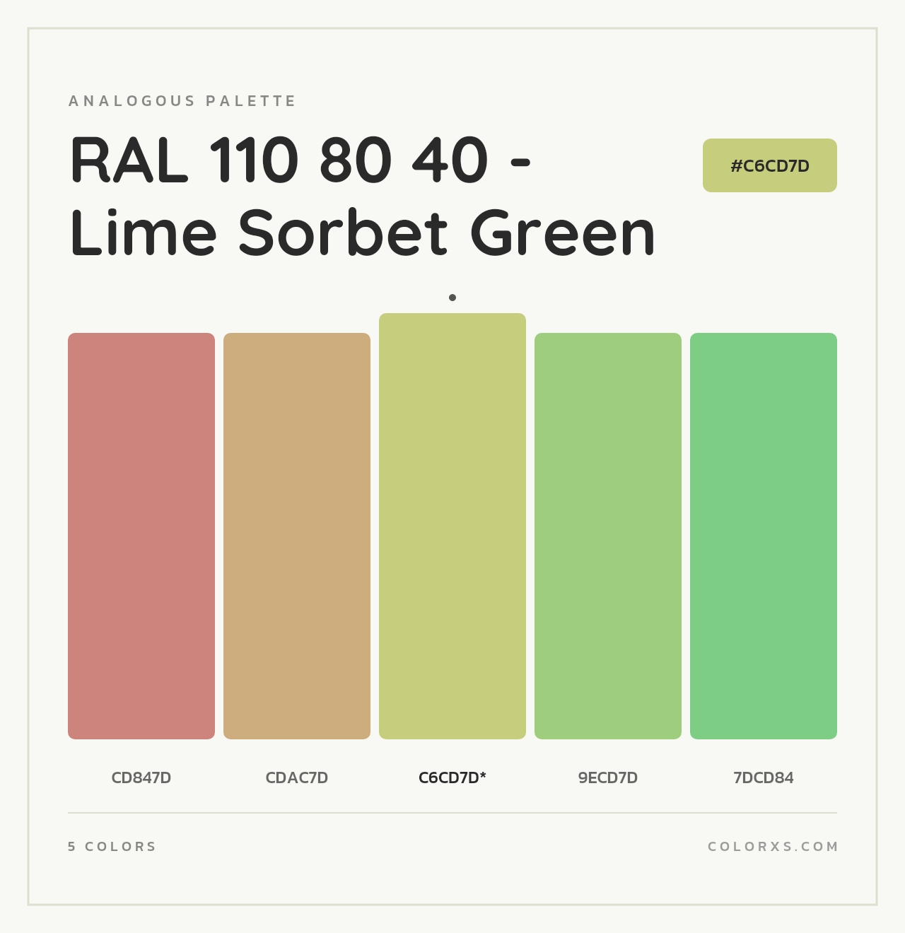 RAL 110 80 40 - Lime Sorbet Green - Analogous Color Palette