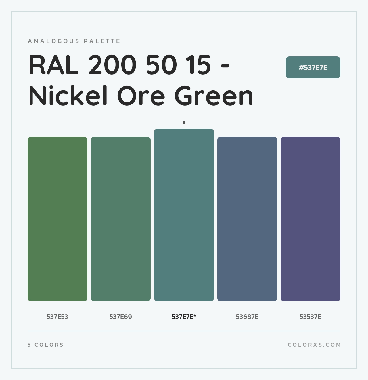 RAL 200 50 15 - Nickel Ore Green - Analogous Color Palette