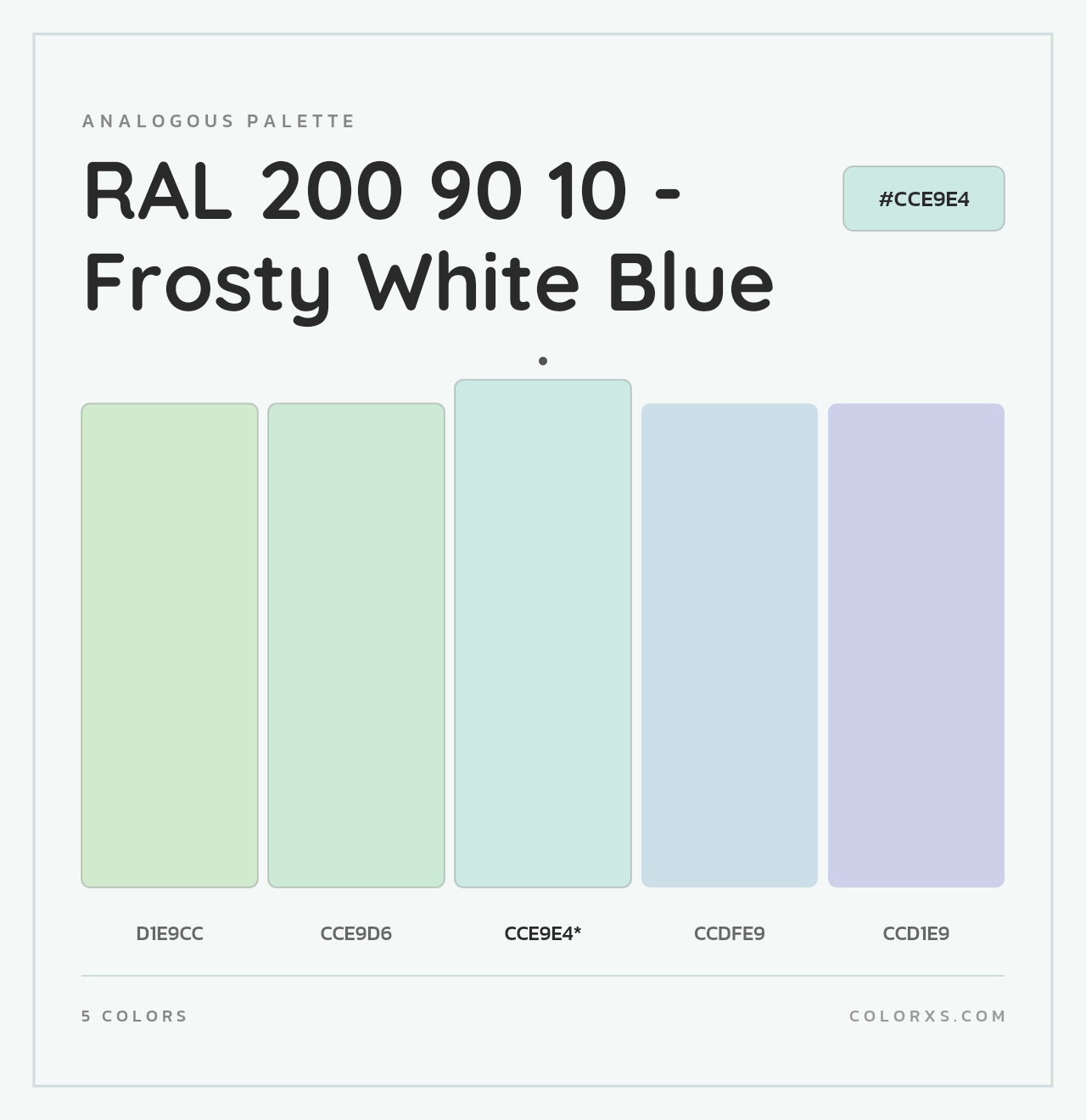 RAL 200 90 10 - Frosty White Blue - Analogous Color Palette