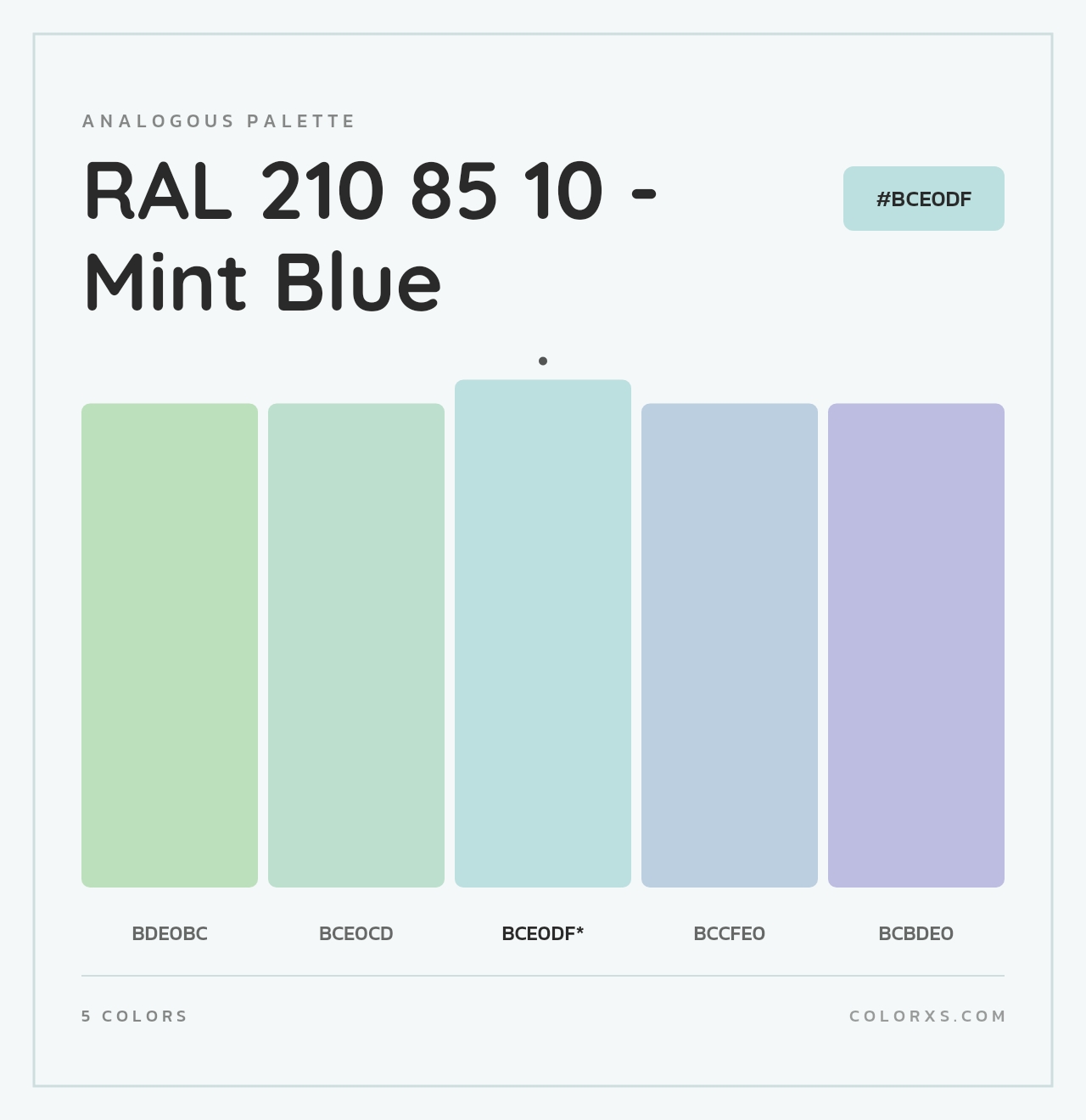 RAL 210 85 10 - Mint Blue - Analogous Color Palette