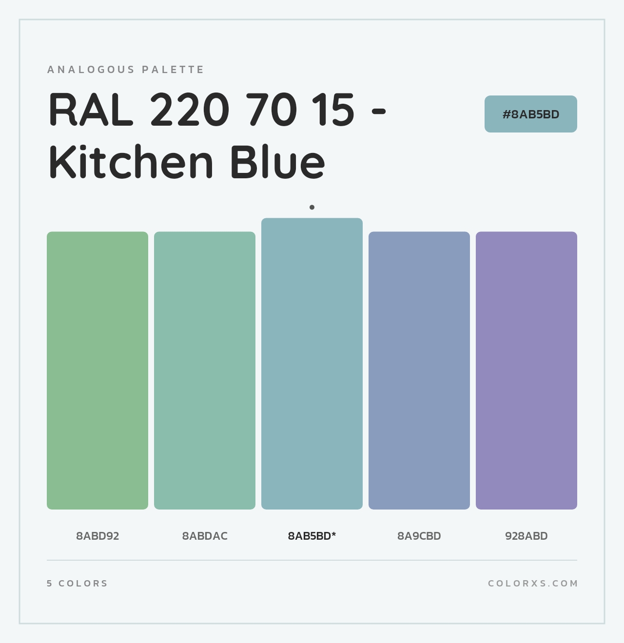 RAL 220 70 15 - Kitchen Blue - Analogous Color Palette