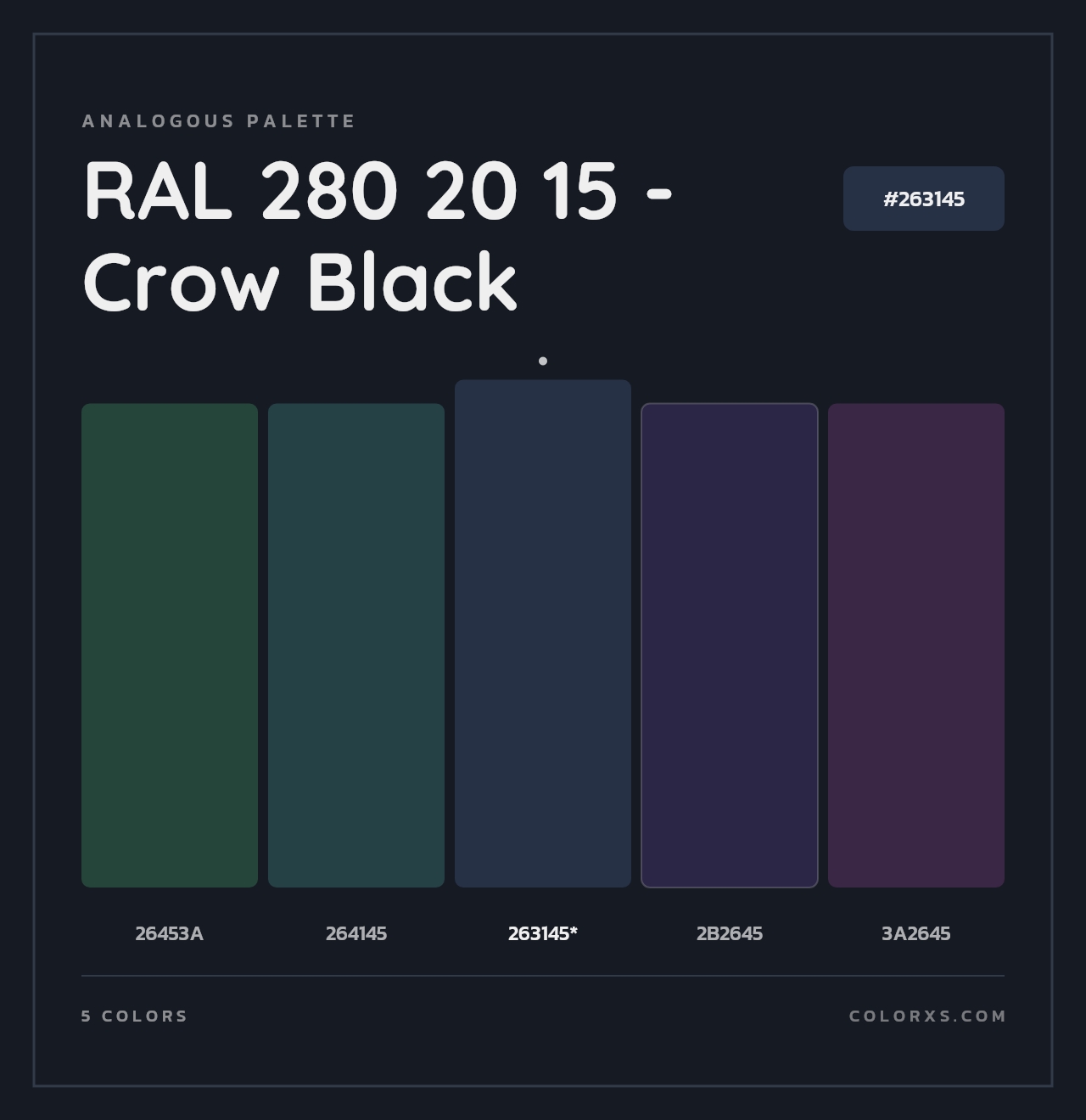 RAL 280 20 15 - Crow Black - Analogous Color Palette