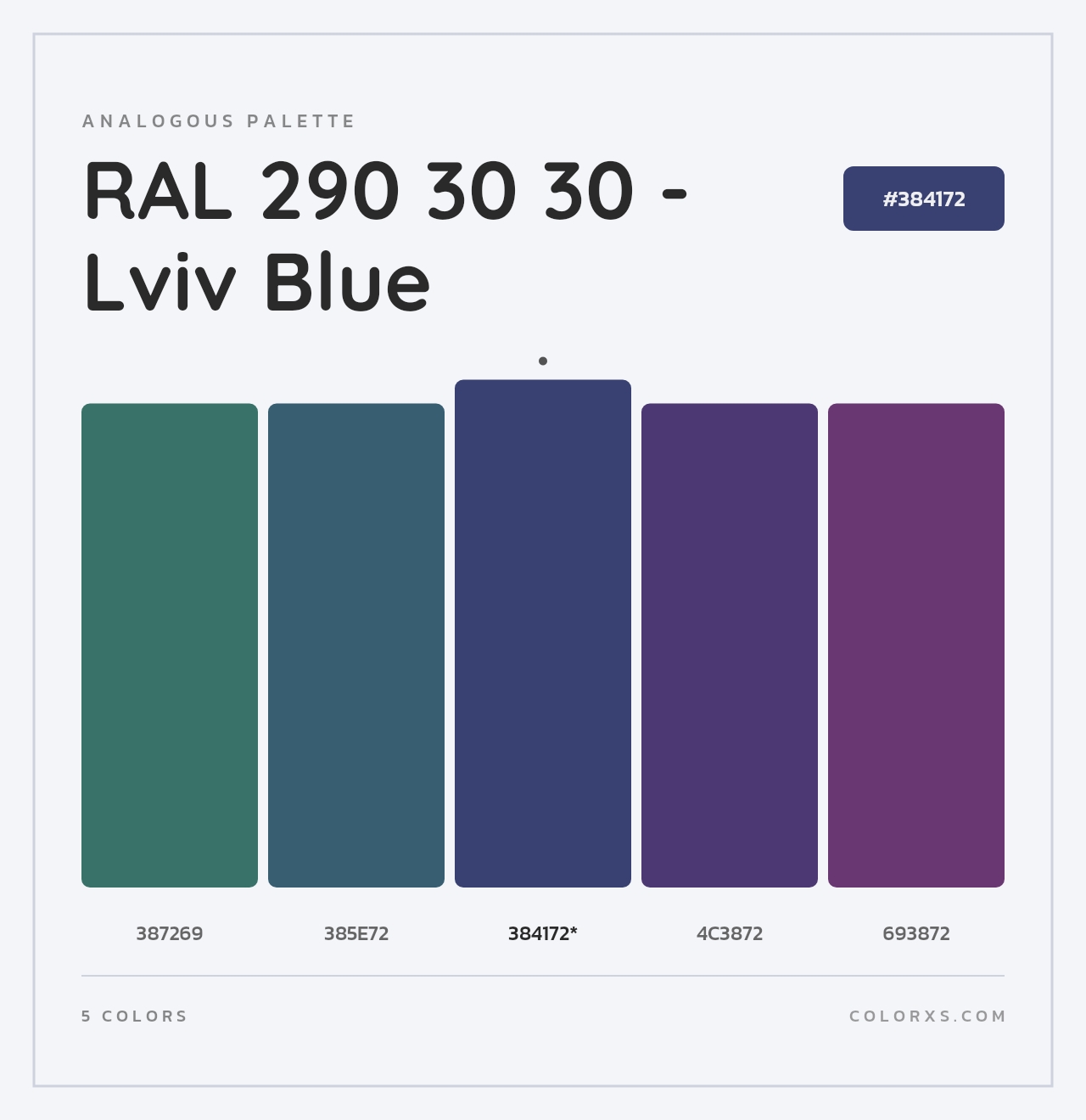 RAL 290 30 30 - Lviv Blue - Analogous Color Palette