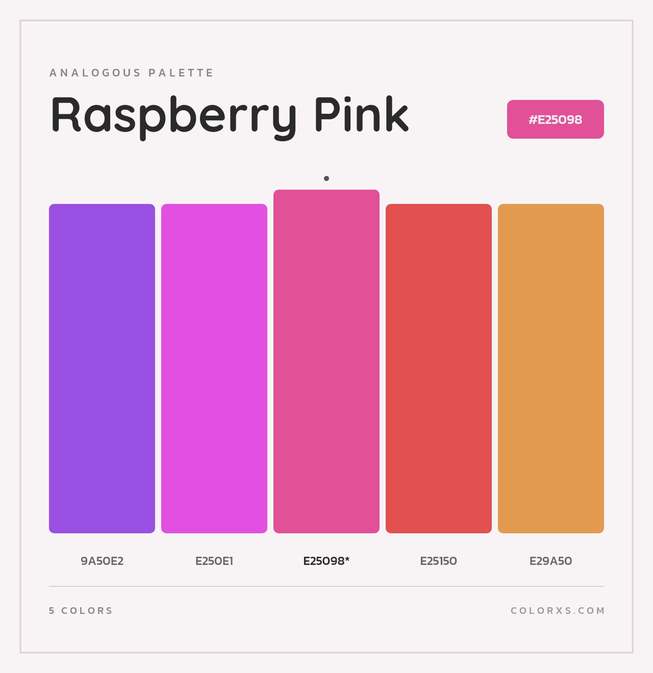 Raspberry Pink - Analogous Color Palette
