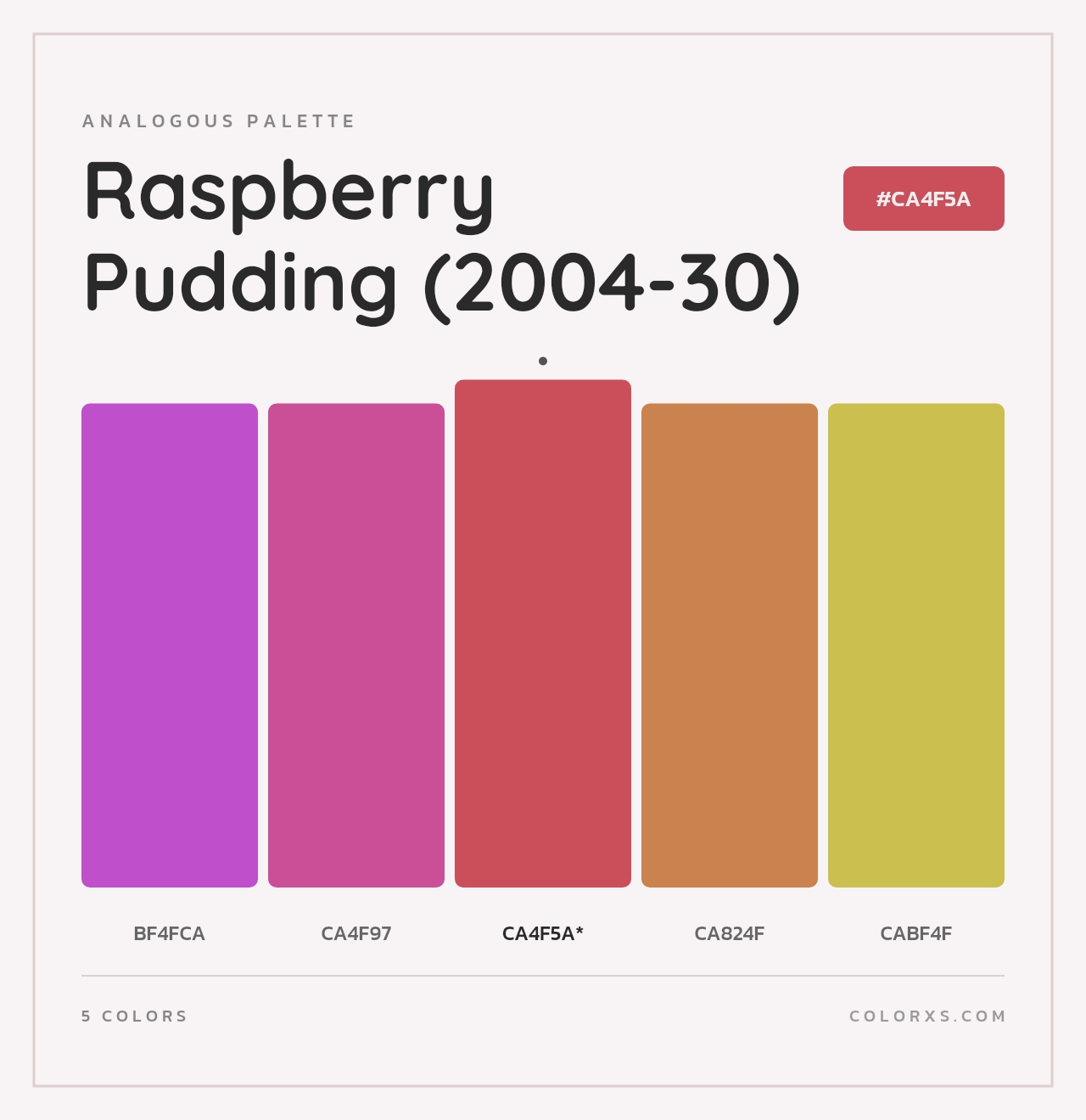 Raspberry Pudding (2004-30) - Analogous Color Palette