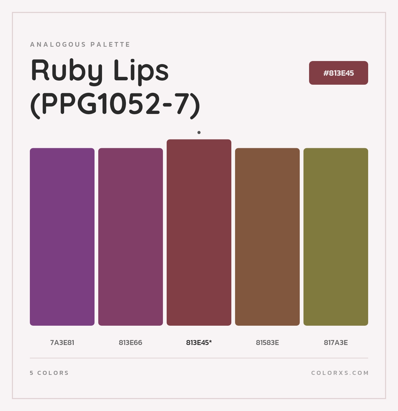 Ruby Lips (PPG1052-7) - Analogous Color Palette