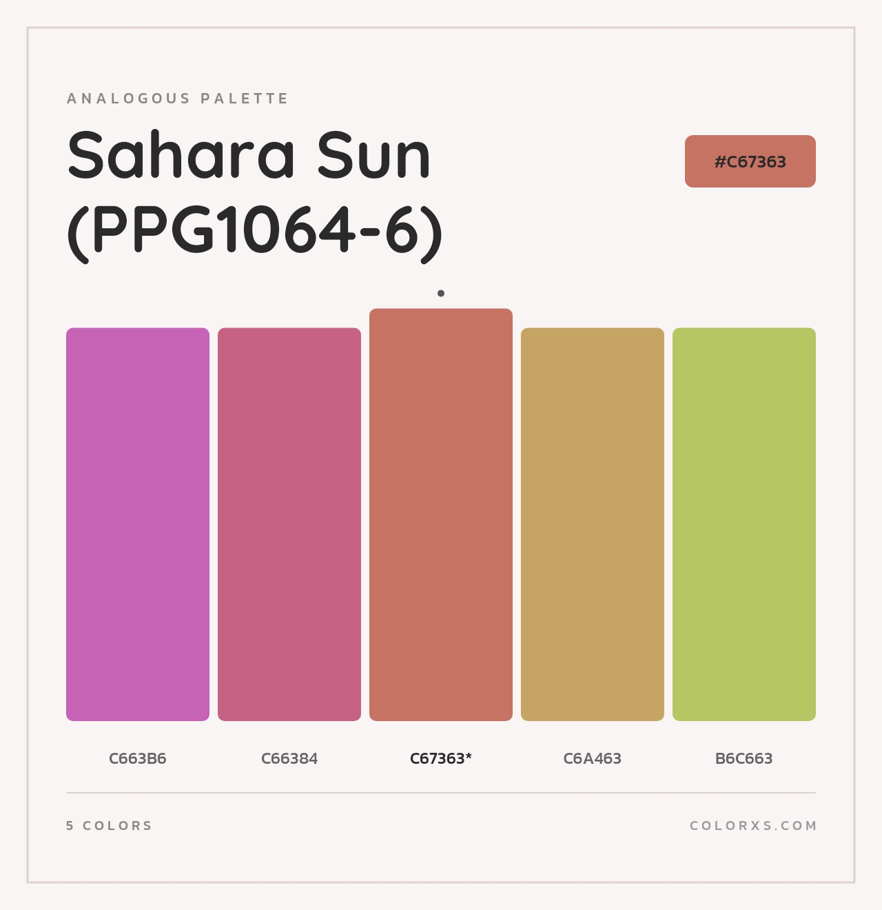 Sahara Sun (PPG1064-6) - Analogous Color Palette