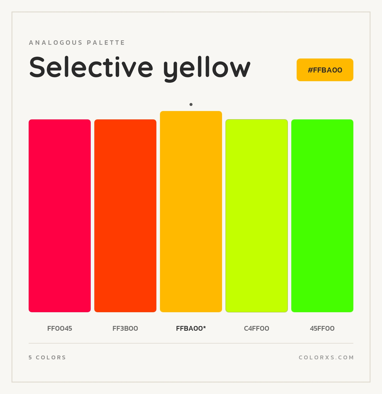 Selective yellow - Analogous Color Palette