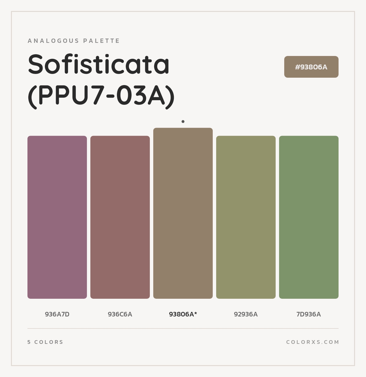 Sofisticata (PPU7-03A) - Analogous Color Palette