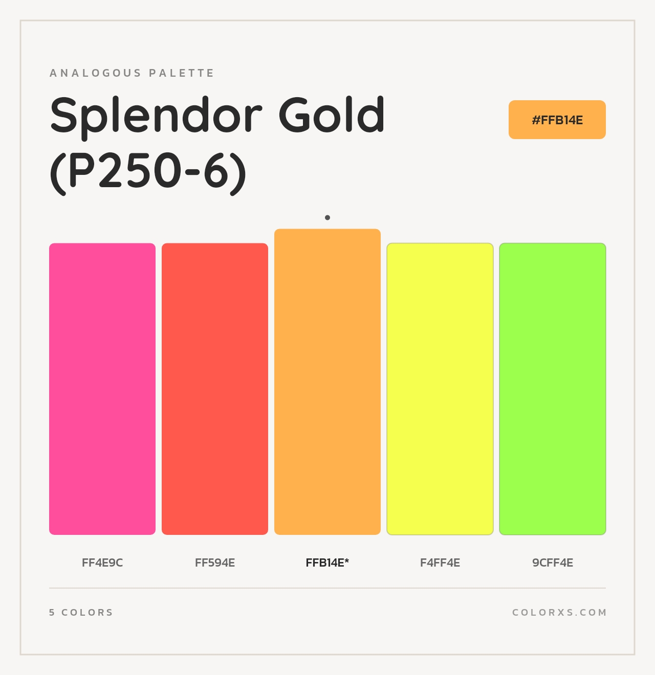 Splendor Gold (P250-6) - Analogous Color Palette