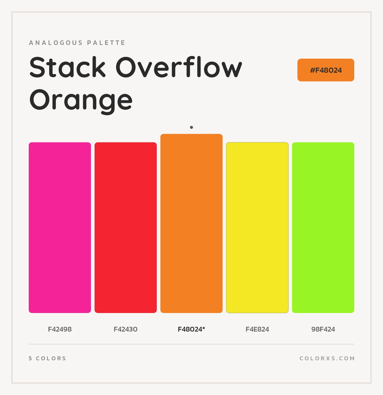 Stack Overflow Orange - Analogous Color Palette