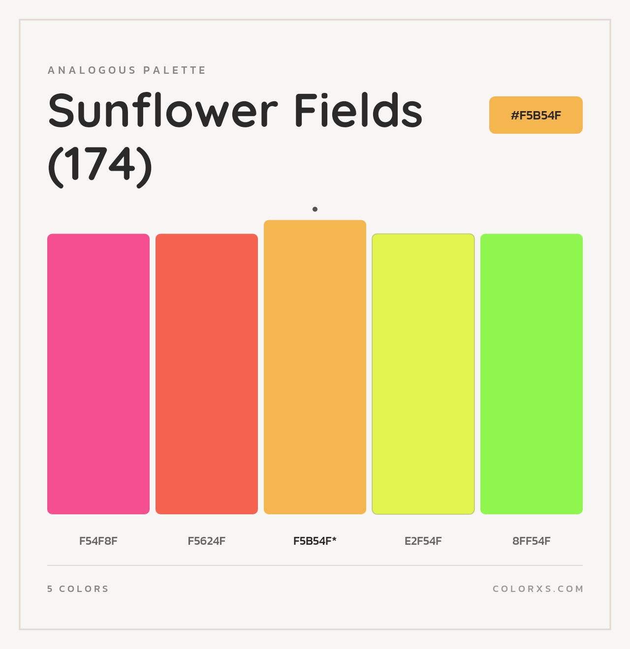 Sunflower Fields (174) - Analogous Color Palette