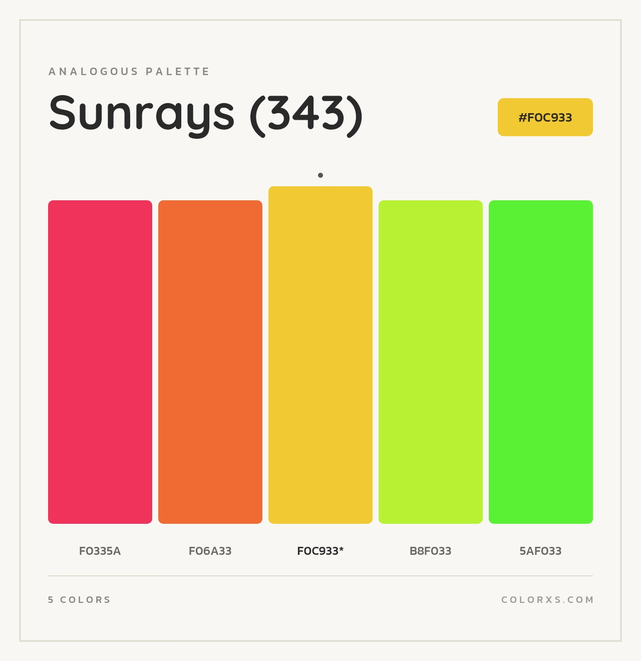 Sunrays (343) - Analogous Color Palette