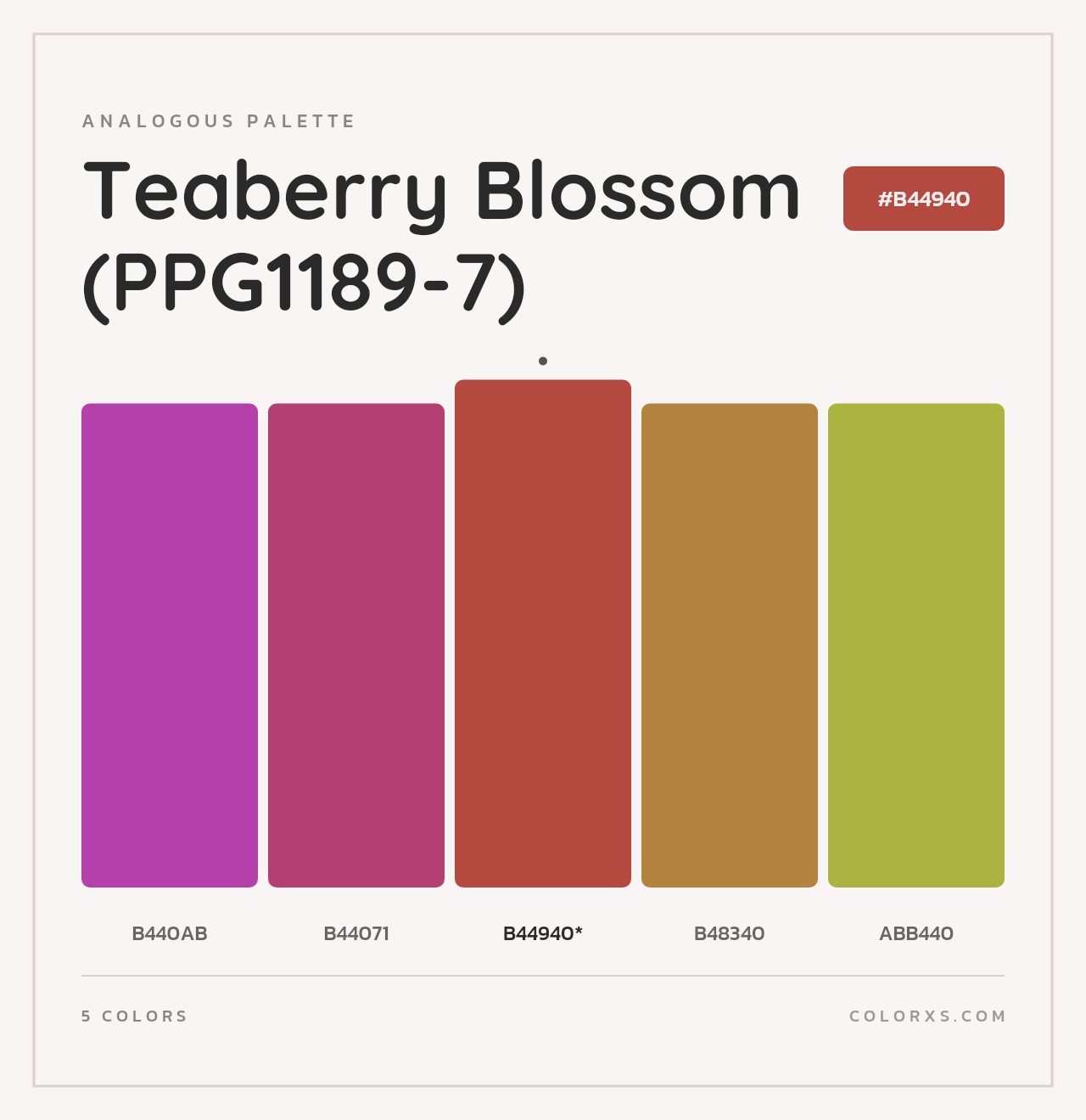 Teaberry Blossom (PPG1189-7) - Analogous Color Palette