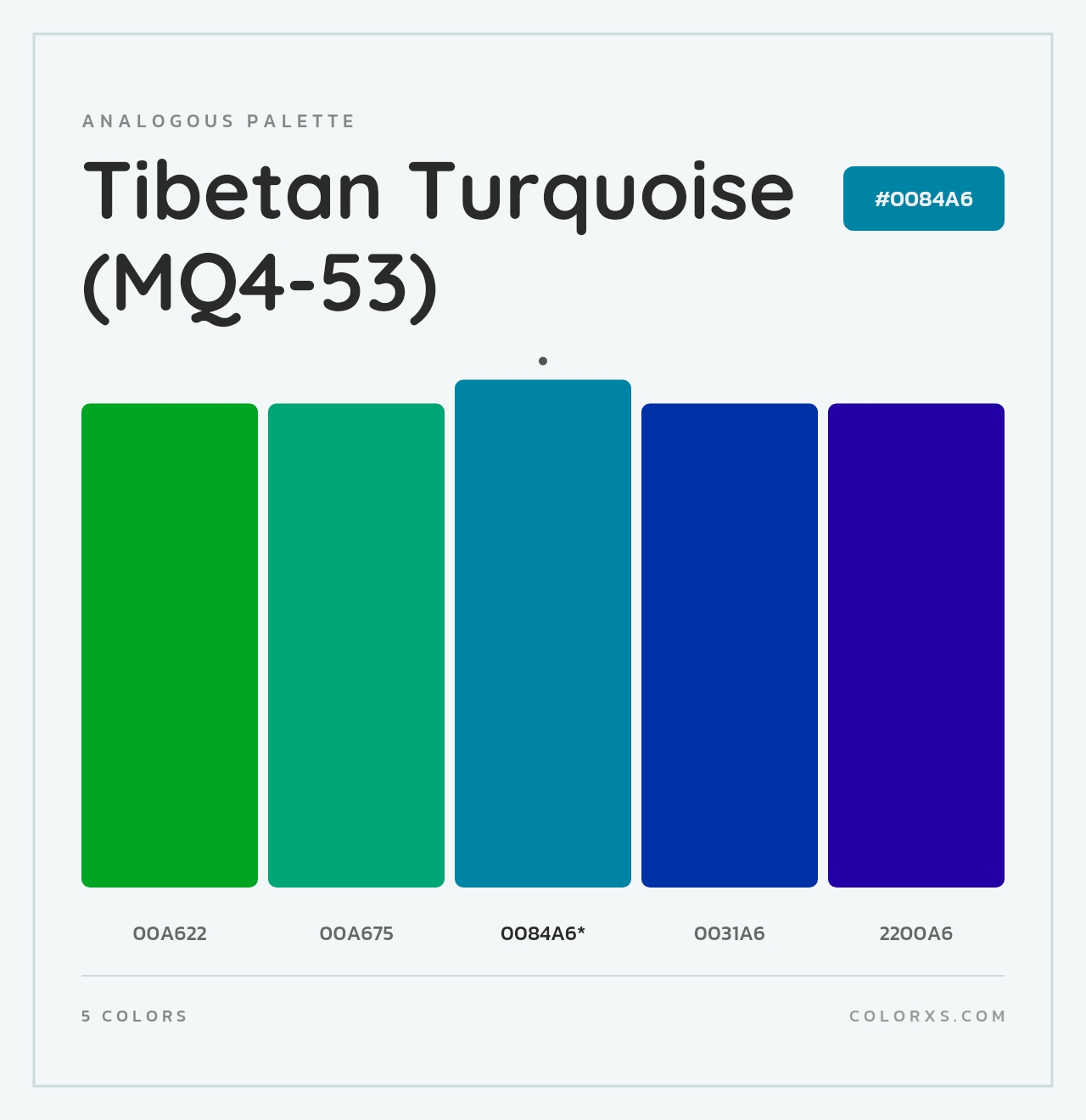 Tibetan Turquoise (MQ4-53) - Analogous Color Palette