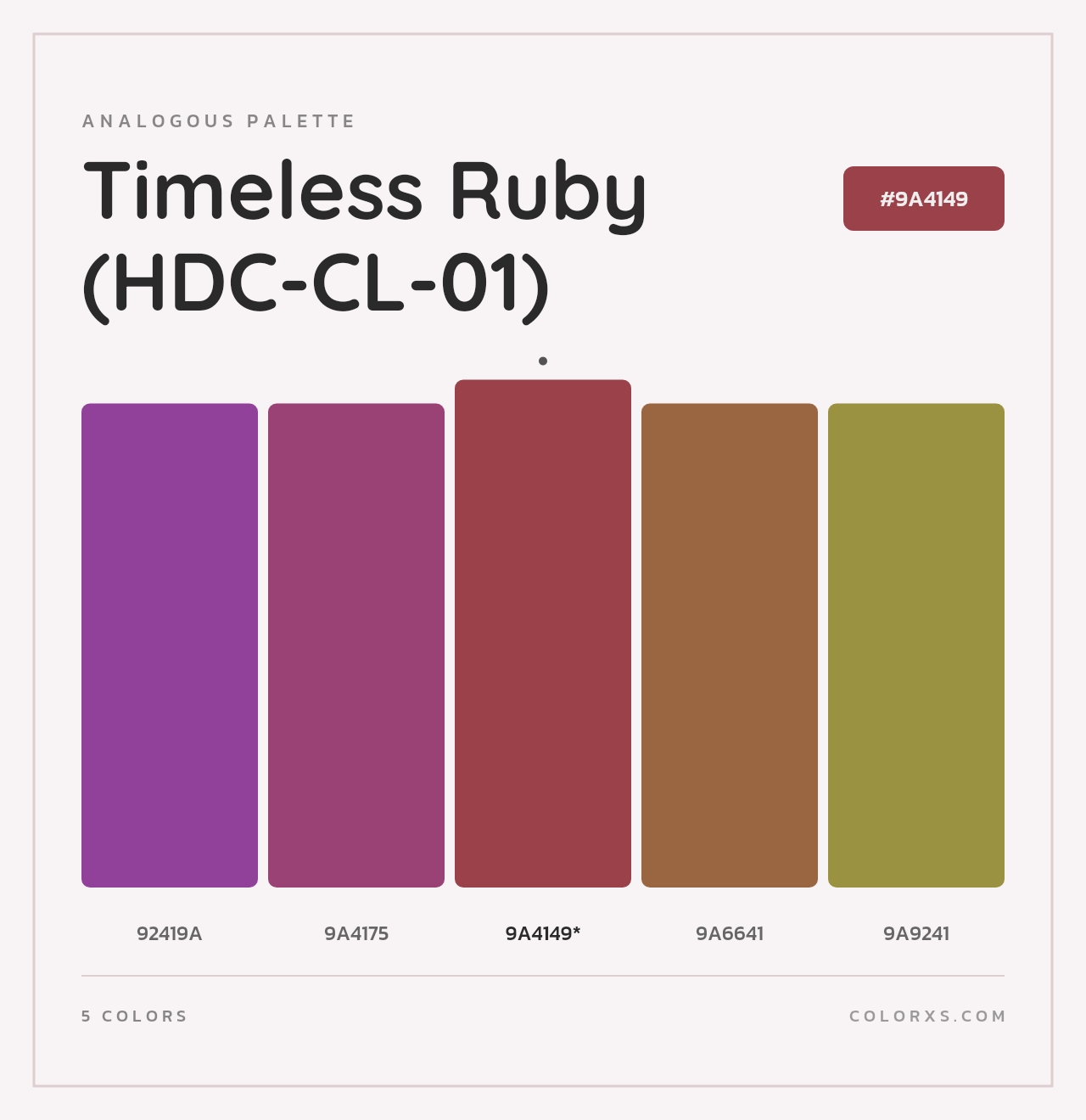 Timeless Ruby (HDC-CL-01) - Analogous Color Palette