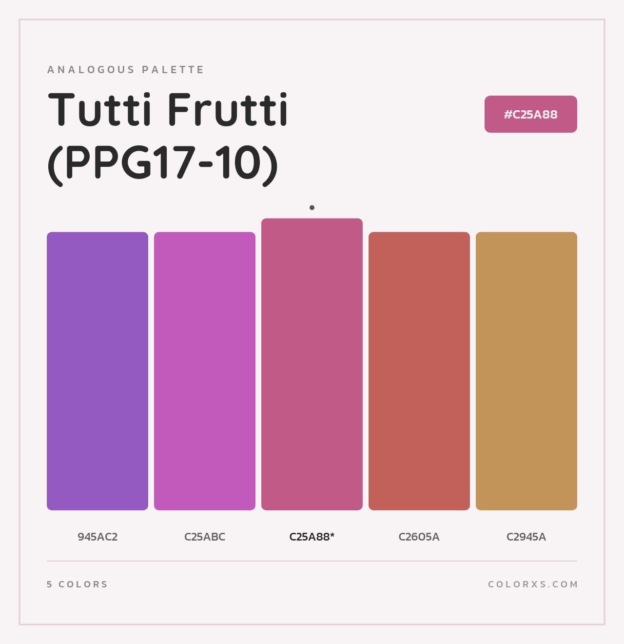 Tutti Frutti (PPG17-10) - Analogous Color Palette