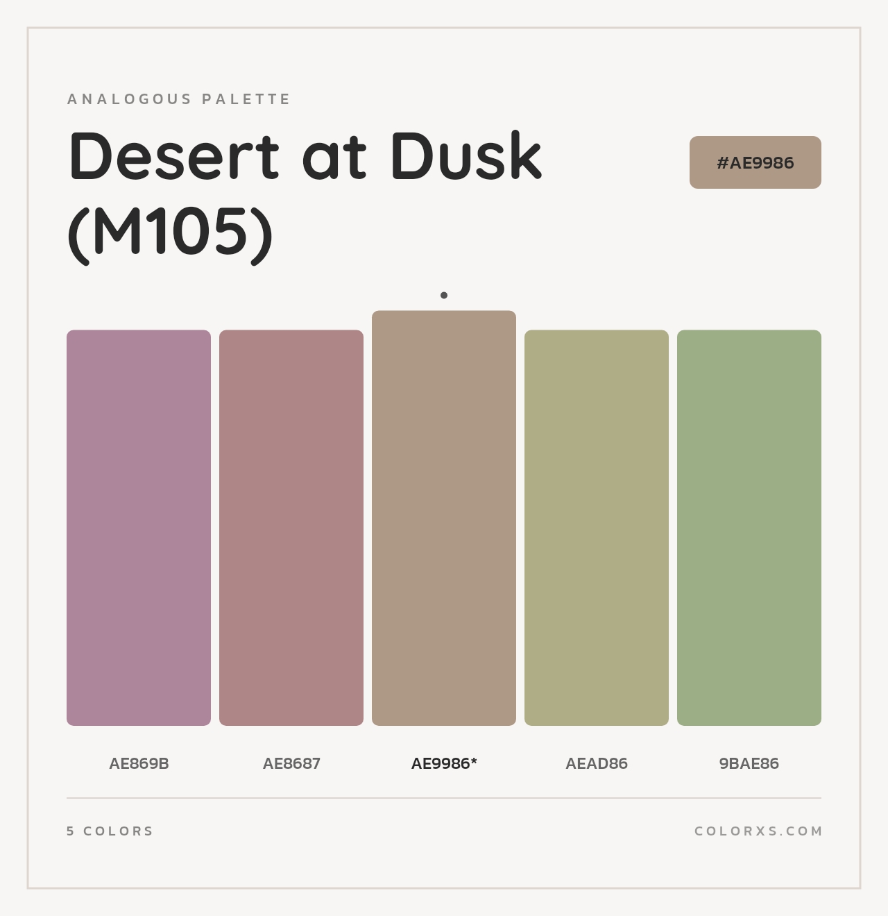 Desert at Dusk (M105) - Analogous Color Palette