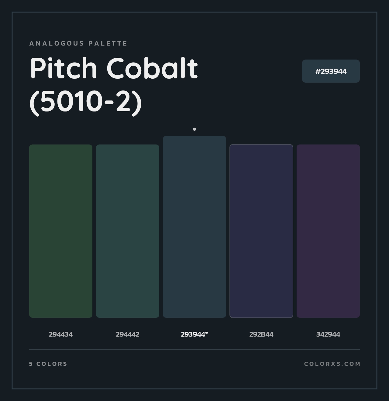Pitch Cobalt (5010-2) - Analogous Color Palette