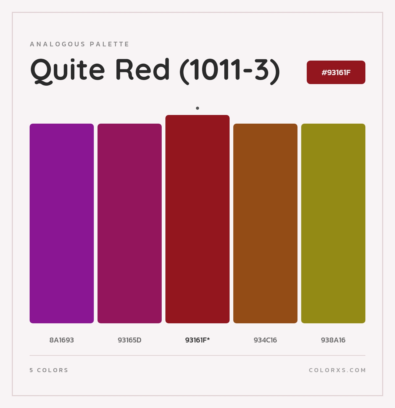 Quite Red (1011-3) - Analogous Color Palette