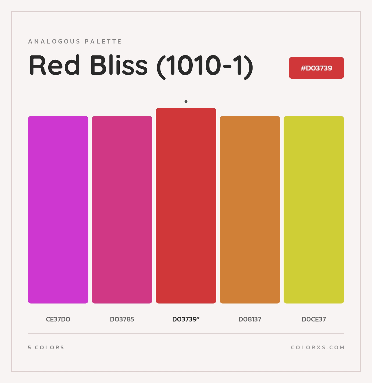 Red Bliss (1010-1) - Analogous Color Palette